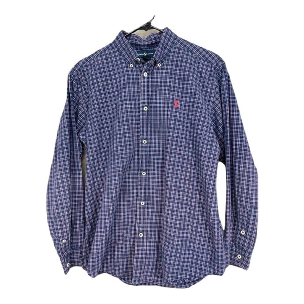 Ralph Lauren Plaid Shirt Boys XL 20 Blue Red‎ Long Sleeve Button Down